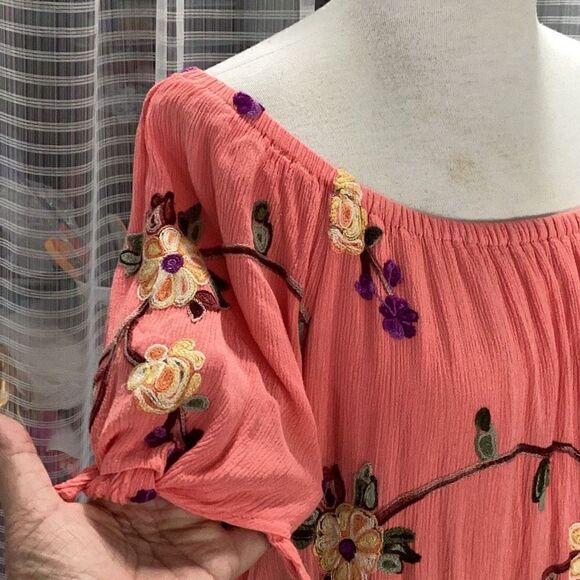 LIV Los Angeles Anthropologie Embroidered Boho Mini Dress Women’s Medium - Picture 5 of 10